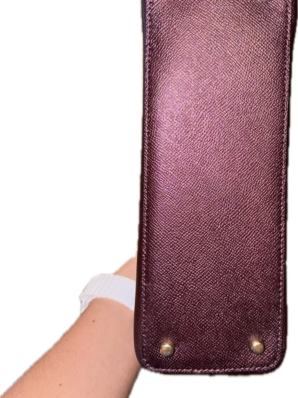 Coach Pebbled Dome Satchel in Plum with Gold Hardware